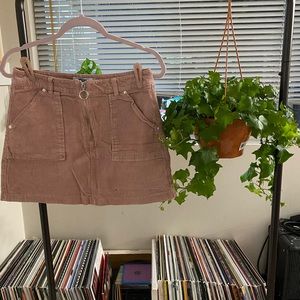 Pink “Corduroy” Mini Skirt